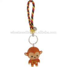 Custom rubber keychain /Cute 3D monkey Keychains / Silicone Keyring